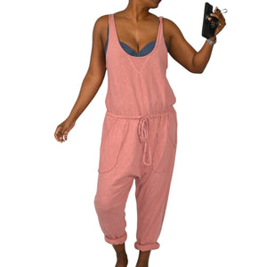 Intimately Free People On A Cloud Romper Peach Harem One Piece Jumpsuit Gauzy Tapered Casual Sleeveless Lounge Oversized XS