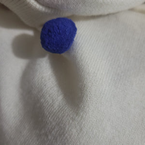 Kate Spade Pom Pom Sweater White Rainbow Colorful Short Sleeve Pullover Embellished Small