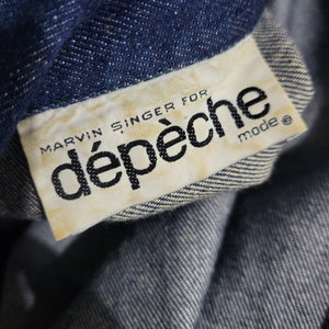 Vintage Depeche Mode Denim Jean Dress Blue New Wave Cocoon Midi Cotton Shirtdress Rigid Medium