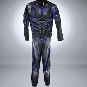 Rubies Black Panther Muscle Costume Mask Black Blue Marvel Boys Child Large 8 10