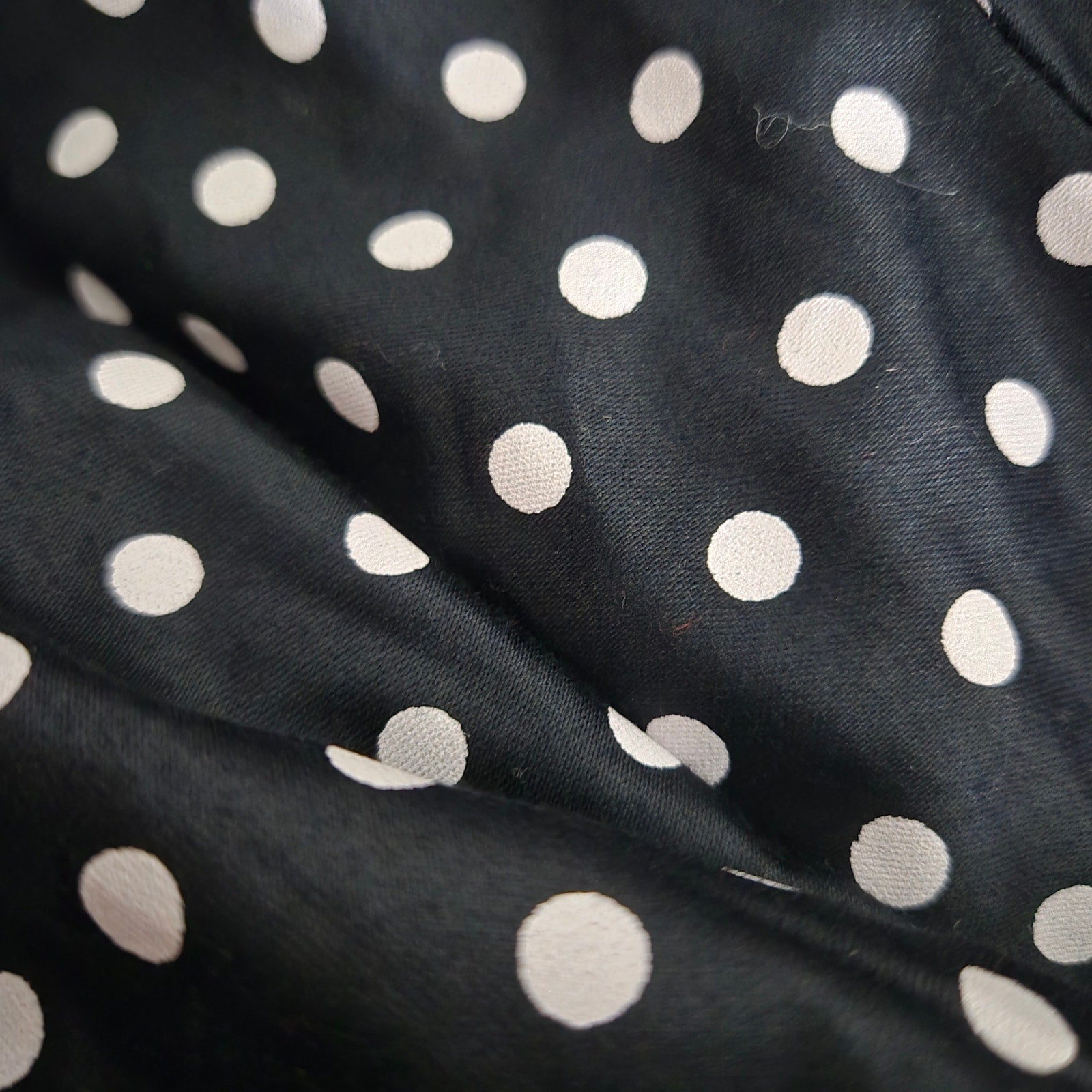 Vintage SG Gilbert Polka Dot Dress Black White Notched Collar Shirtdress Double Breasted 8