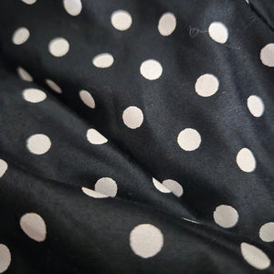 Vintage SG Gilbert Polka Dot Dress Black White Notched Collar Shirtdress Double Breasted 8