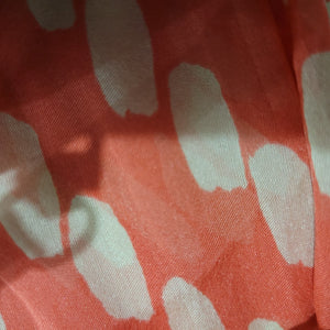 Milly Silk Handkerchief Hem Top Orange Coral Print Tank Swing Blouse Racerback Chiffon Size 2