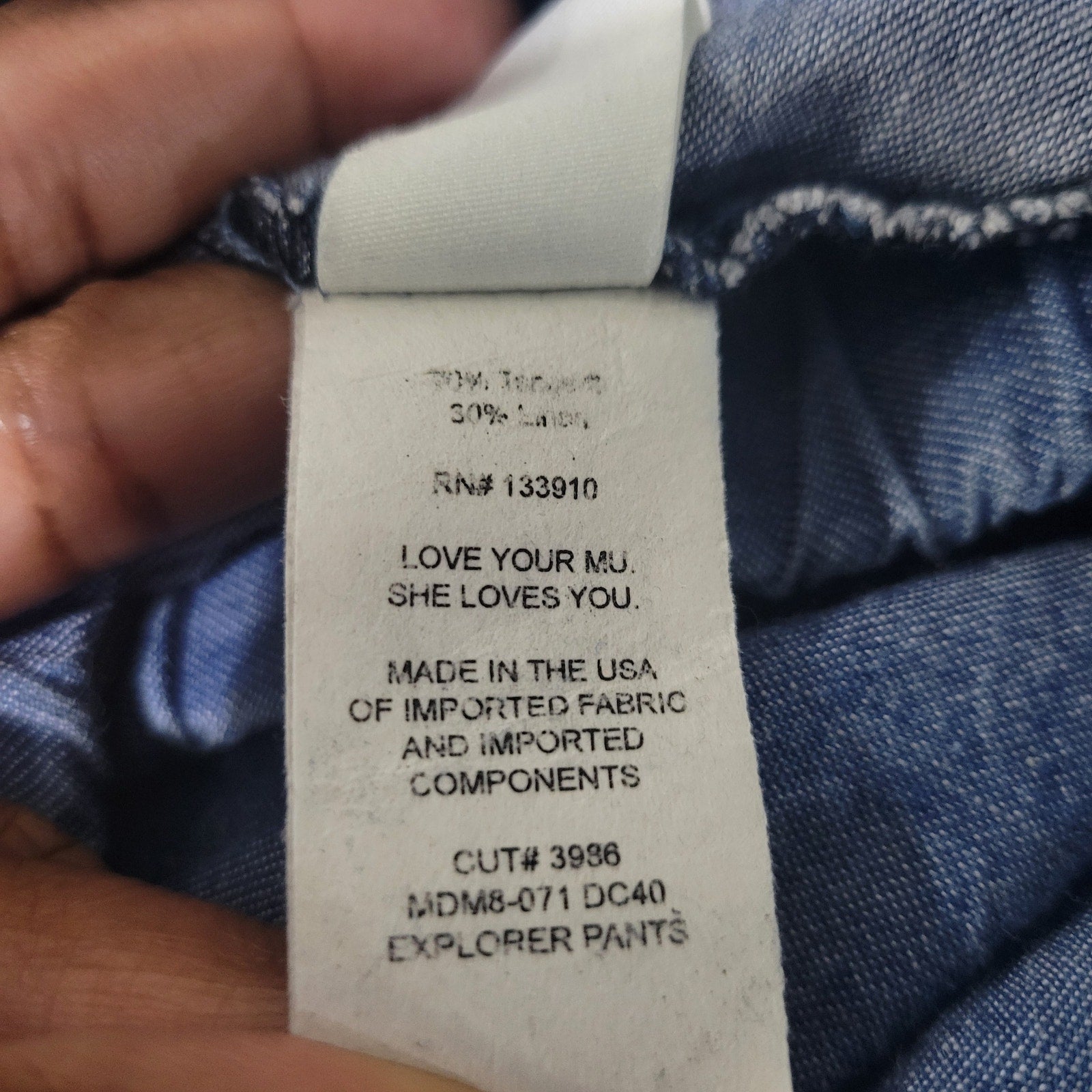 Show Me Your Mumu Explorer Pants Blue Chambray Flare Wide Leg High Waist Pull On Small