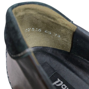 Paul Green Lucy Square Toe Loafers Black Leather Suede Shoes Slip On Low Wedge Comfort 9