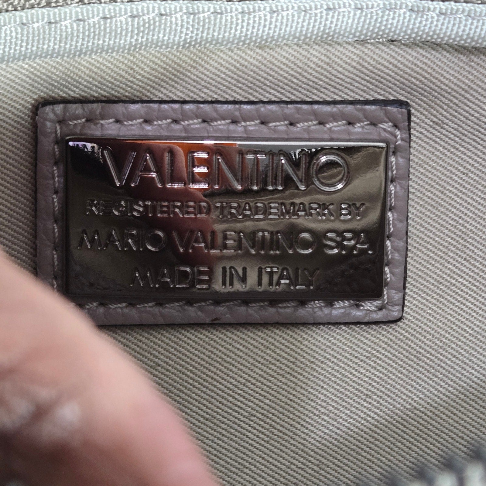 Mario Valentino Mickey Belt Bag Taupe Leather Crossbody Sling Adjustable Bum Waist Pouch Fanny Pack