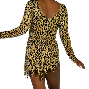 Vintage Parklane Bodysuit Costume Animal Print Leopard Jungle Cavewoman Cosplay Small
