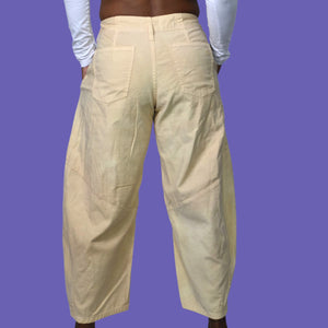 Pilcro Cropped Vintage Barrel Pants Khaki Neutral Balloon Leg High Waist Anthropologie 26