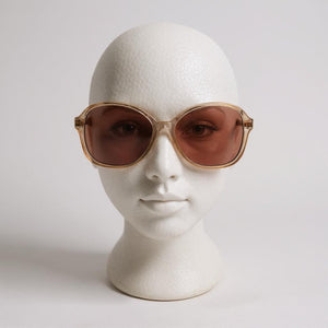 Zimco Tanya Translucent Frames Brown Vintage Glasses Plastic Round Tinted 80s 140mm