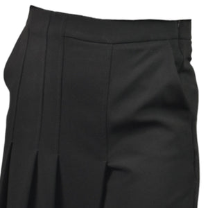 Goldi Knife Pleat Cropped Pants Black Crepe Dress Evening Trousers Skirt Skort Small