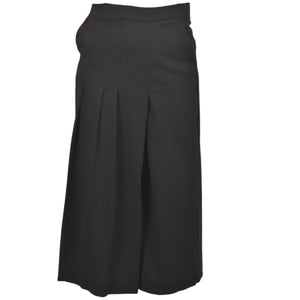 Goldi Knife Pleat Cropped Pants Black Crepe Dress Evening Trousers Skirt Skort Small