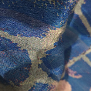 Leifsdottir Serpent Charmer Silk Blouse Top Blue Wrap Watercolor Print Kimono Sleeve Anthropologie 6