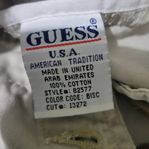 Vintage Guess Cargo Skirt Tan Beige Khaki Mini 90s Low Rise Straight Logo Cotton Utility 10
