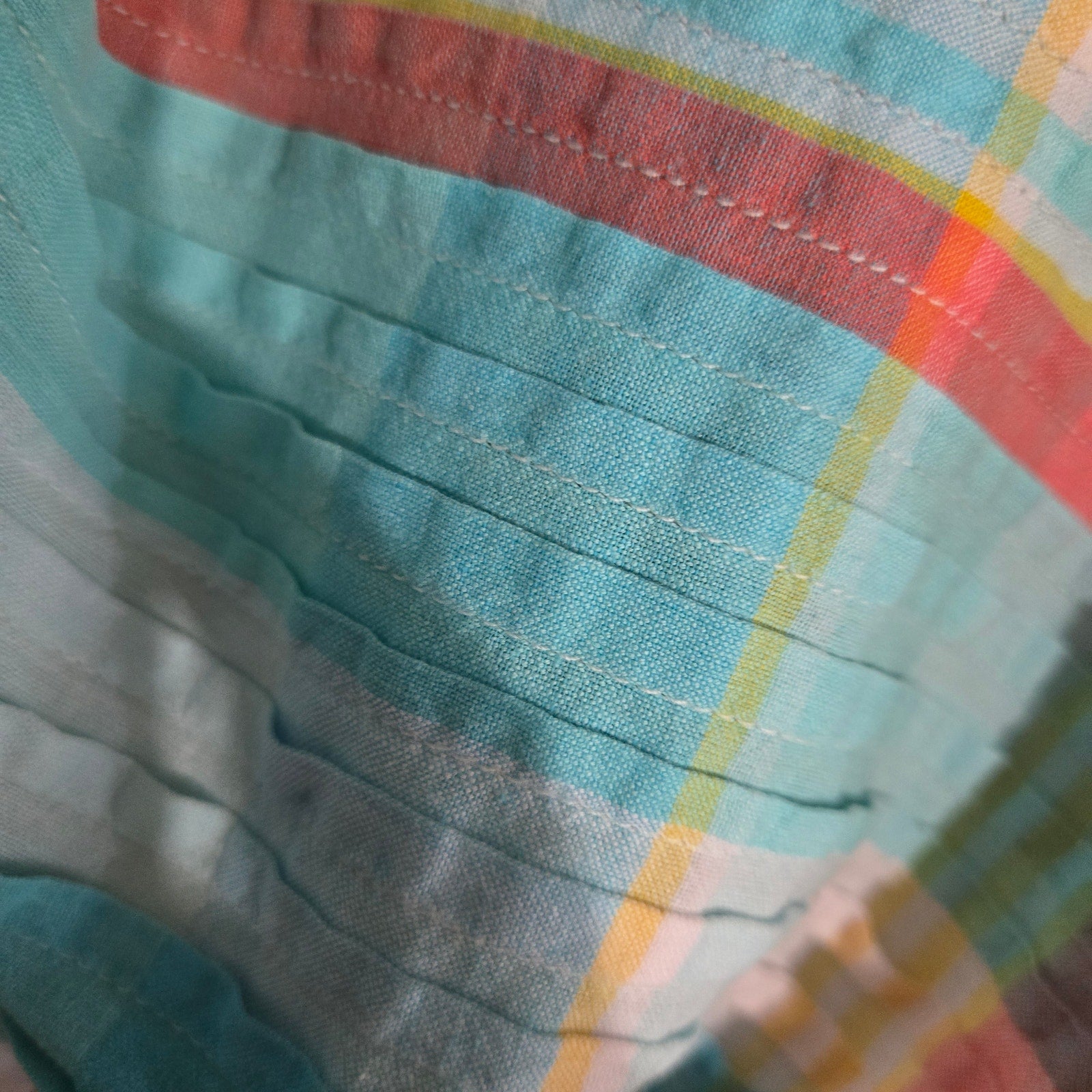 Vintage Saybury Nightshirt Blue Plaid Check Shirtdress Dress Pockets Cotton Pastel Oversized Muumuu Small