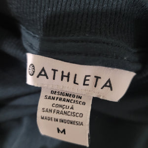 Athleta Coaster Luxe Sweatshirt Dress Green Pockets Pullover Tencel Jersey Medium
