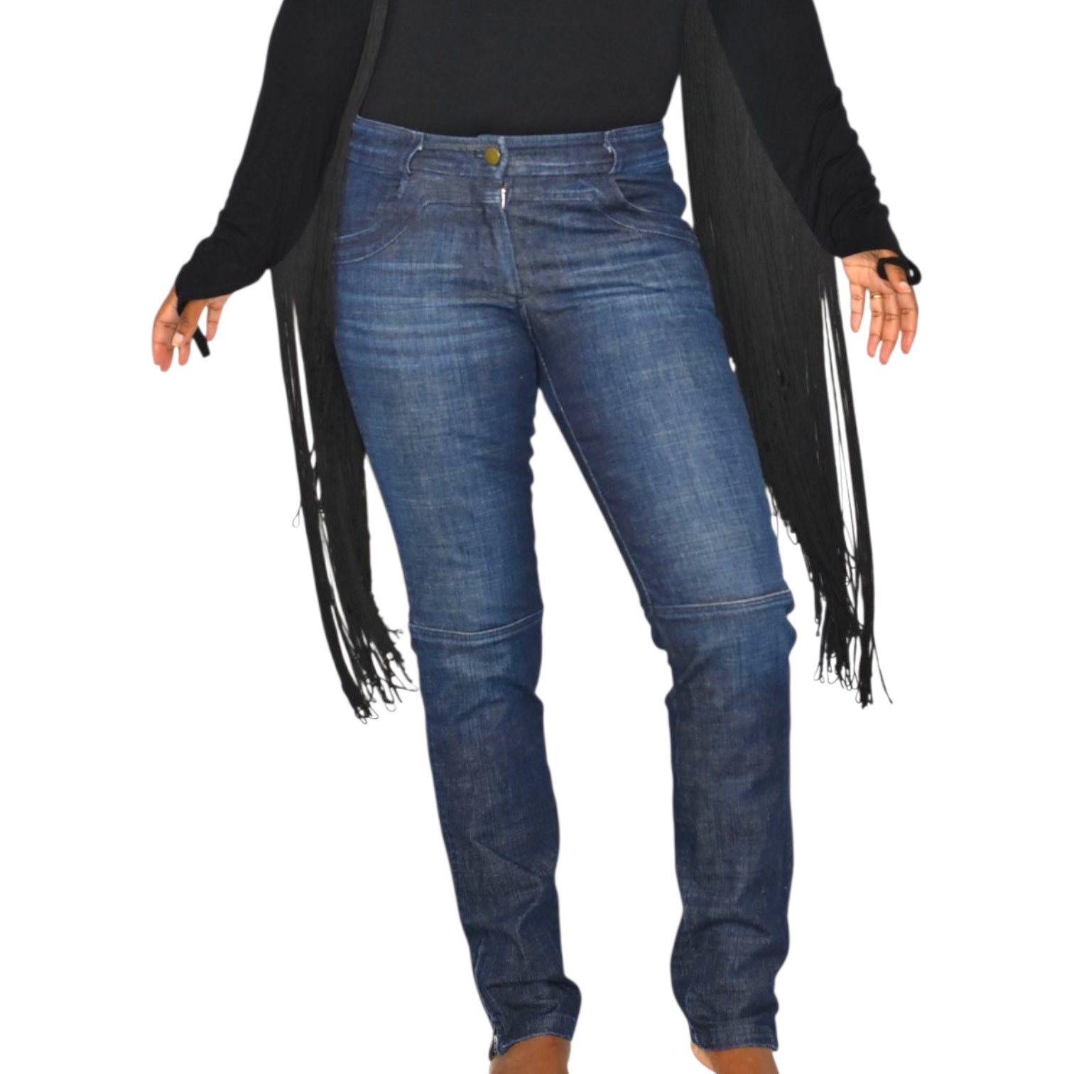 Emerson Fry Mick Jeans Blue Slim Moto Ankle Zip Low Rise Denim Straight Low Rise Dark Wash 2