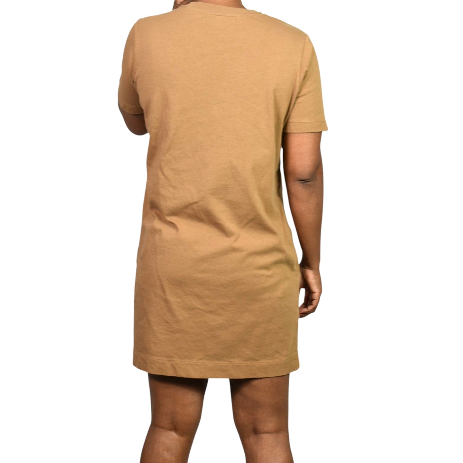 Everlane Cotton T Shirt Dress Tan Khaki Organic Crew Tee Short Sleeve Mini Classic Relaxed Small