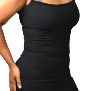 SKIMS Long Slip Dress Black Ribbed Tank Maxi Jersey Stretch Modal Soft Lounge Large