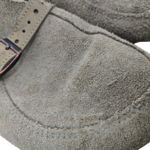 Birkenstock Eaton Suede Clogs Tan Taupe Slides Slip On Leather Mules Buckle 38 7