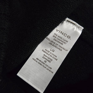 Vince Wool Sweater Dress Black Cashmere Blend Boat Neck Knit Pullover Tunic Large