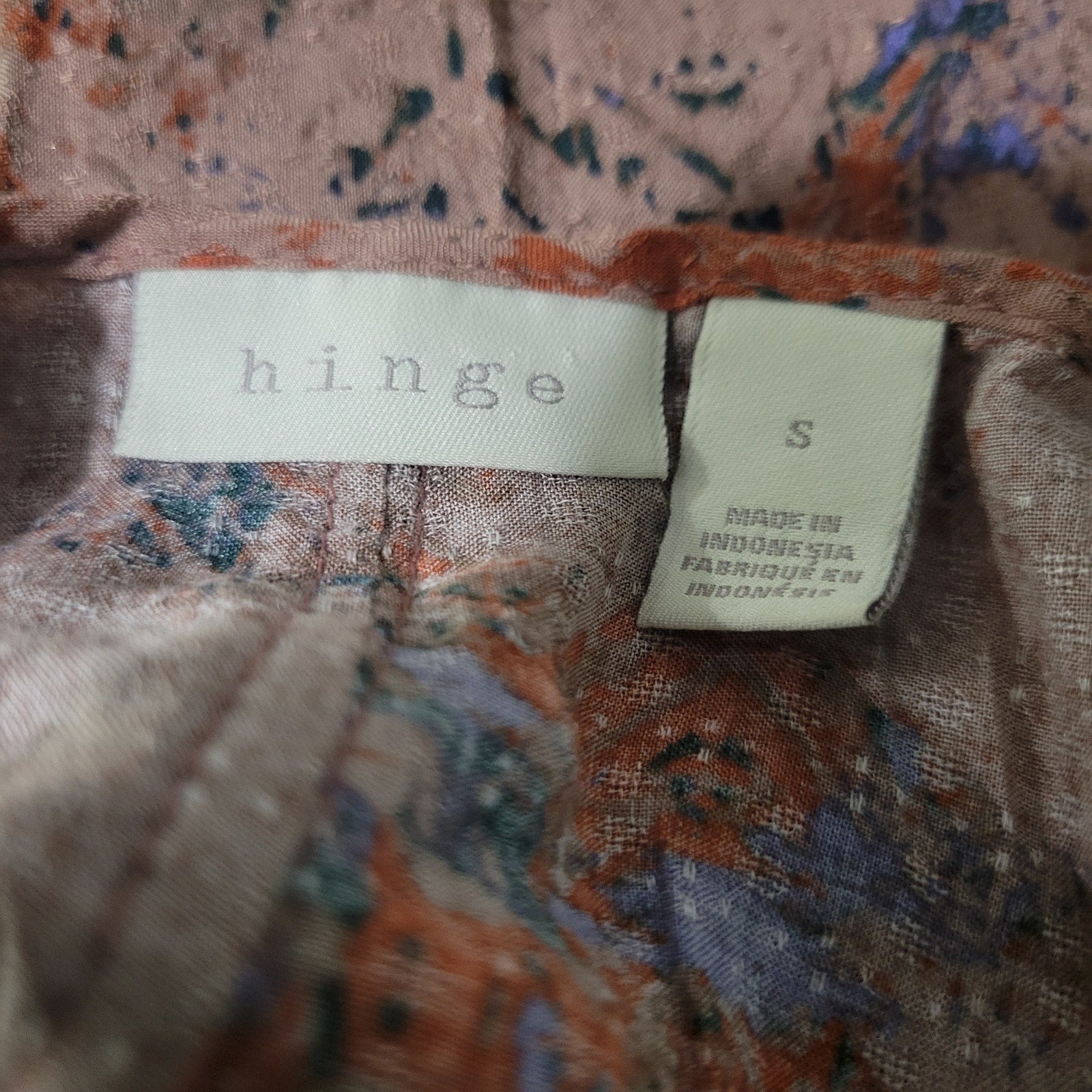 Hinge Slip Dress Brown Print Maxi Rayon Sundress Spaghetti Straps Lounge Tent Flowy Simple Small
