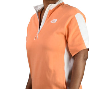 North Face Tech Dress Orange Sweatshirt Pastel Mini Pockets Hiking Pullover Cotton Jersey Small