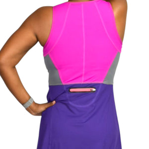 Title Nine Athletic Dress Purple Colorblock Active Sporty Casual A Line Fit Flare Small