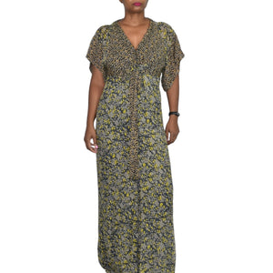 winter kate floral maxi dress Winter Kate Multicolour Silk Kimono Style Maxi Dress Size S