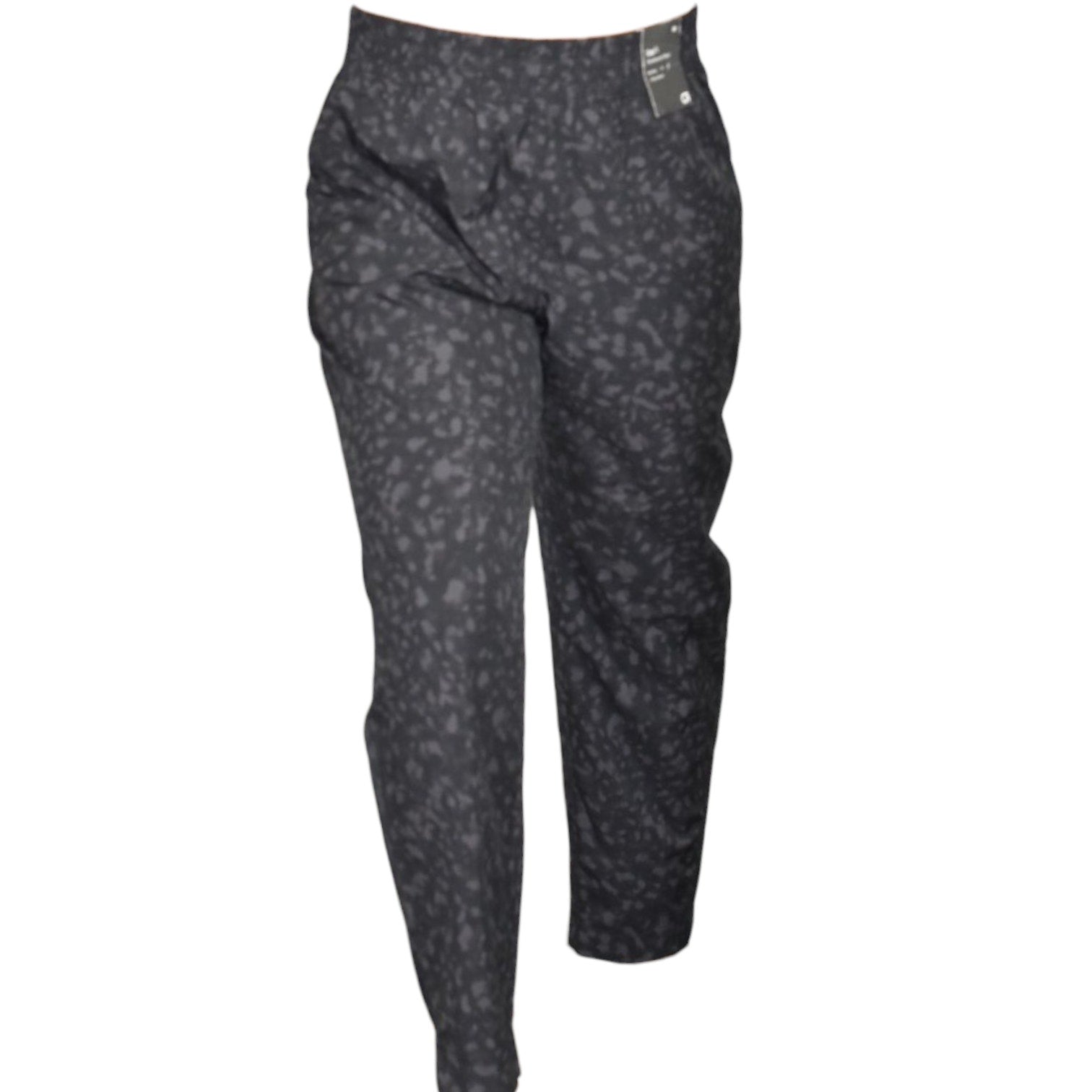 Gap Runaround Ankle Pants Black Leopard Tapered Pull On Elastic Lightweight Stretchy Casual Travel Medium