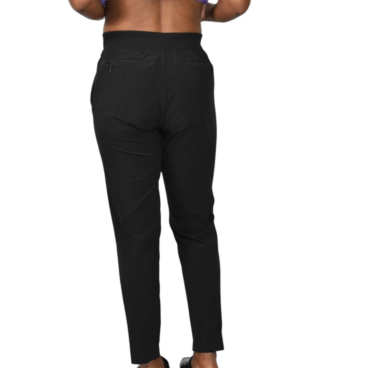 Athleta Brooklyn Ankle Pants Black Tapered Mid Rise Stretch Pockets Casual Pull On 4