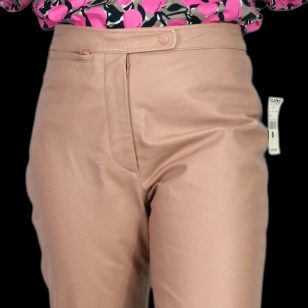 Vintage Wilsons Maxima Leather Pants Pink Blush Straight High Waist Deadstock 28 6