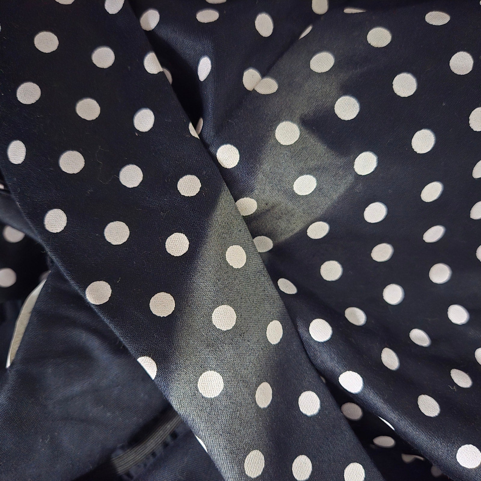 Vintage SG Gilbert Polka Dot Dress Black White Notched Collar Shirtdress Double Breasted 8