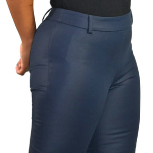 Max Mara Ankle Zip Pants Blue Navy Mid Rise All Seasons Trousers Dress Slim Size 2