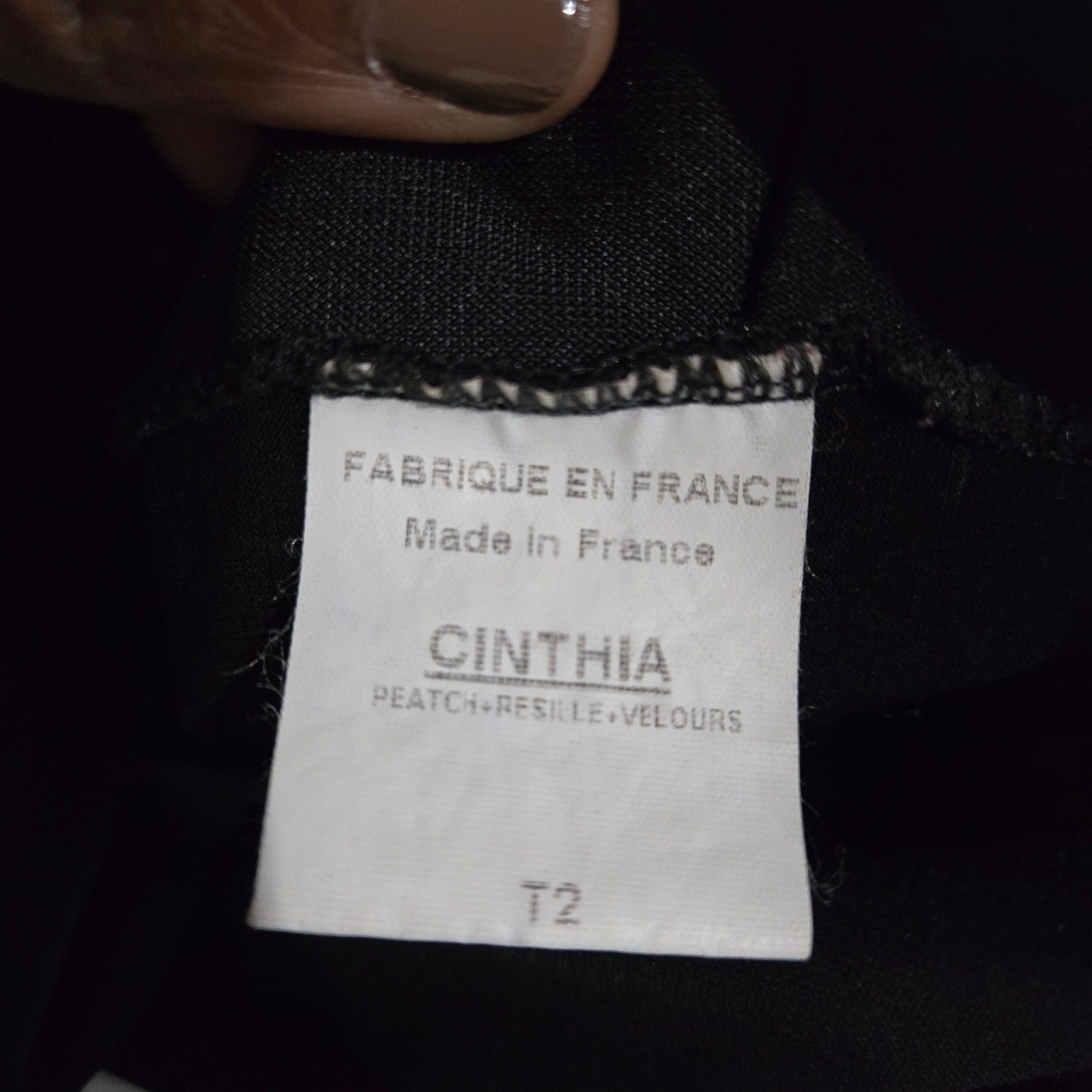 Vintage Ludmilla Paris Bell Sleeve Top Black Velvet Sparkle Y2K France Patchwork Small