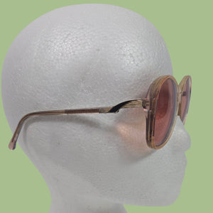Zimco Tanya Translucent Frames Brown Vintage Glasses Plastic Round Tinted 80s 140mm