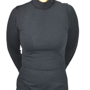 American Apparel Black Catsuit Cotton Spandex Long Sleeve Mock Neck Bodysuit Jumpsuit XL