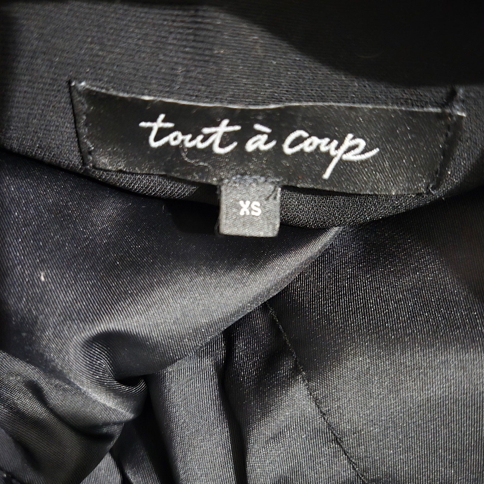 Tout a Coup Pleat Crop Trouser Pants Black High Waist Crepe Dress Evening Business Casual Tapered XS