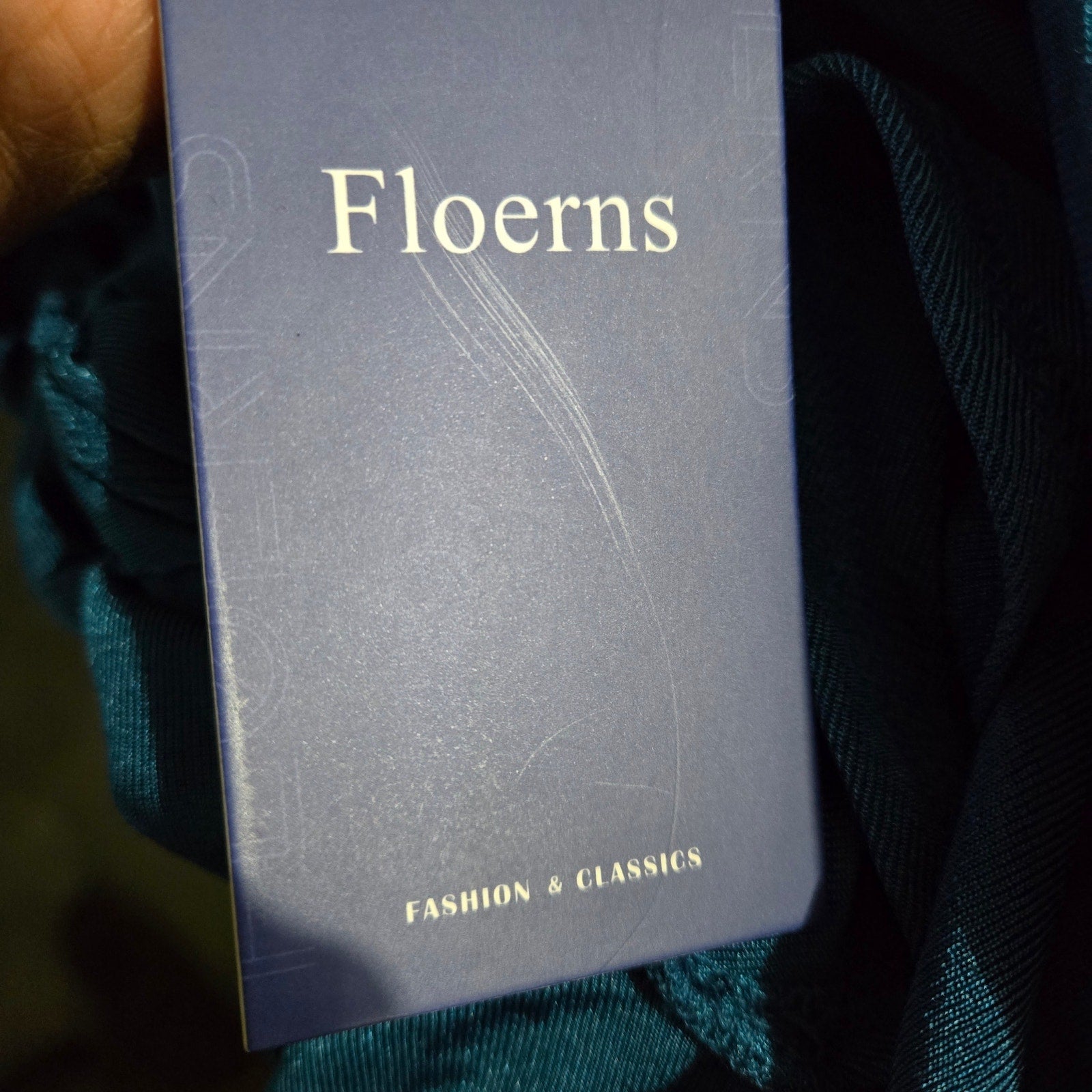 Floerns Dress Teal Blue Jersey Midi Ruched Knot Front Slit Shimmer Stretch Draped XL