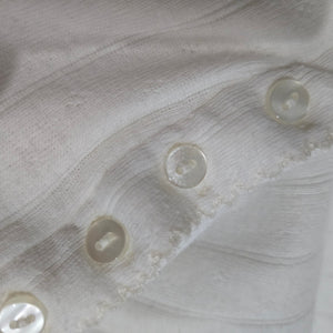 Free People Coffee Chat Pullover Top White Henley Tunic Pointelle Knit Ribbed Oversized Medium