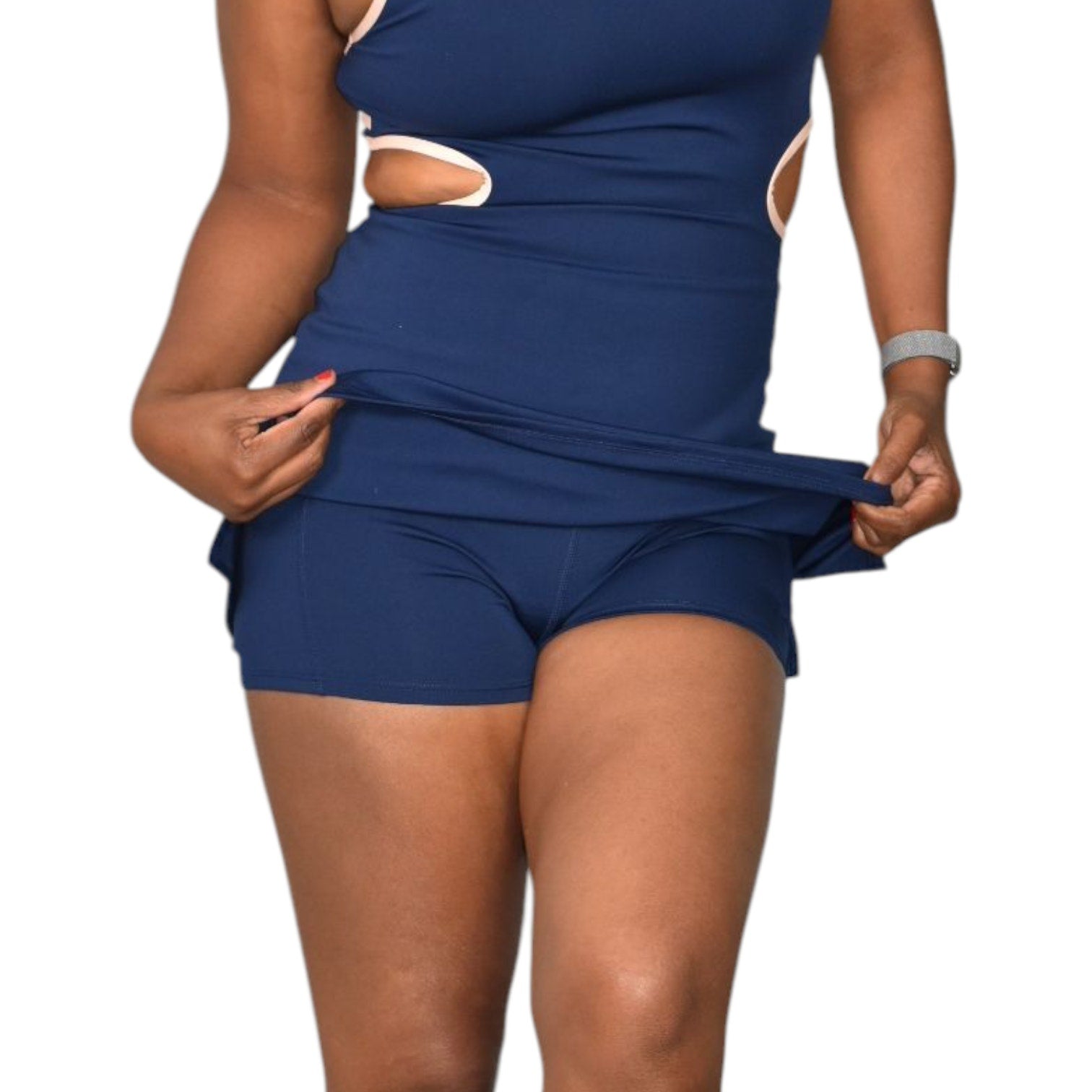 Free People One More Serve Onesie Blue Playsuit Skort Shorts Romper Tennis Dress FP Movement Small