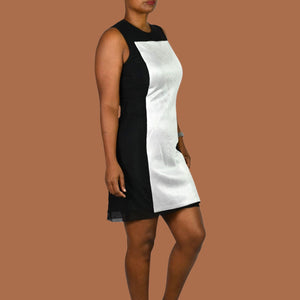 Rag + Bone Lyon Dress Black Silver Mesh Colorblock Monochrome Mesh Sleeveless Shift 6