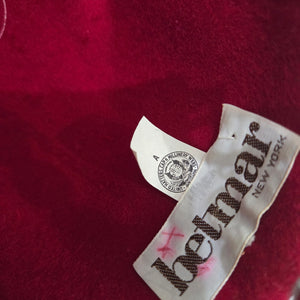 Vintage Betmar Cloche Hat Red Felt Wool Brim Winter Dressy USA Veil Flowers 40s 50s Style Fascinator Small