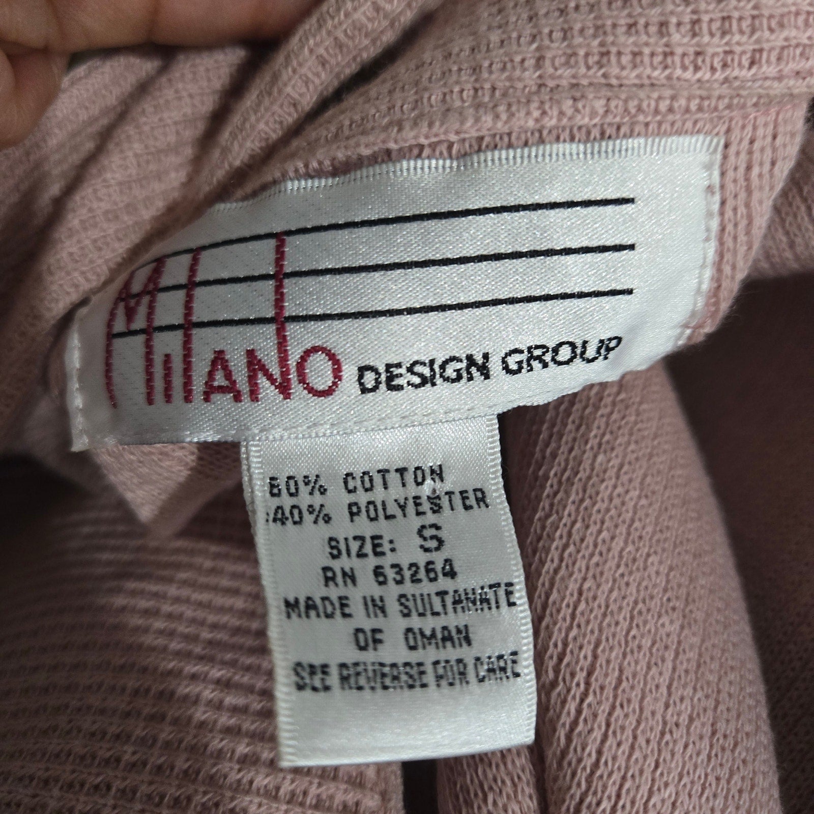Vintage Milano Design Group Stirrup Pant Set Dusty Pink Blush Mauve 90s Waffle Knit Shirt Shacket CoOrd Small