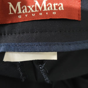 Max Mara Ankle Zip Pants Blue Navy Mid Rise All Seasons Trousers Dress Slim Size 2