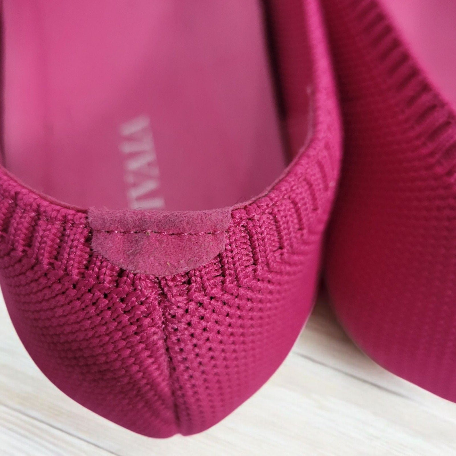 Vivaia Aria 5 Flats Pink Pitaya Pointed Toe Ballet Knit Slip On Shoe Washable 38