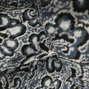 Maeve Margot Knit Pants Blue Paisley Flower Jacquard Cropped Flare Pull ONAnthropologie Small