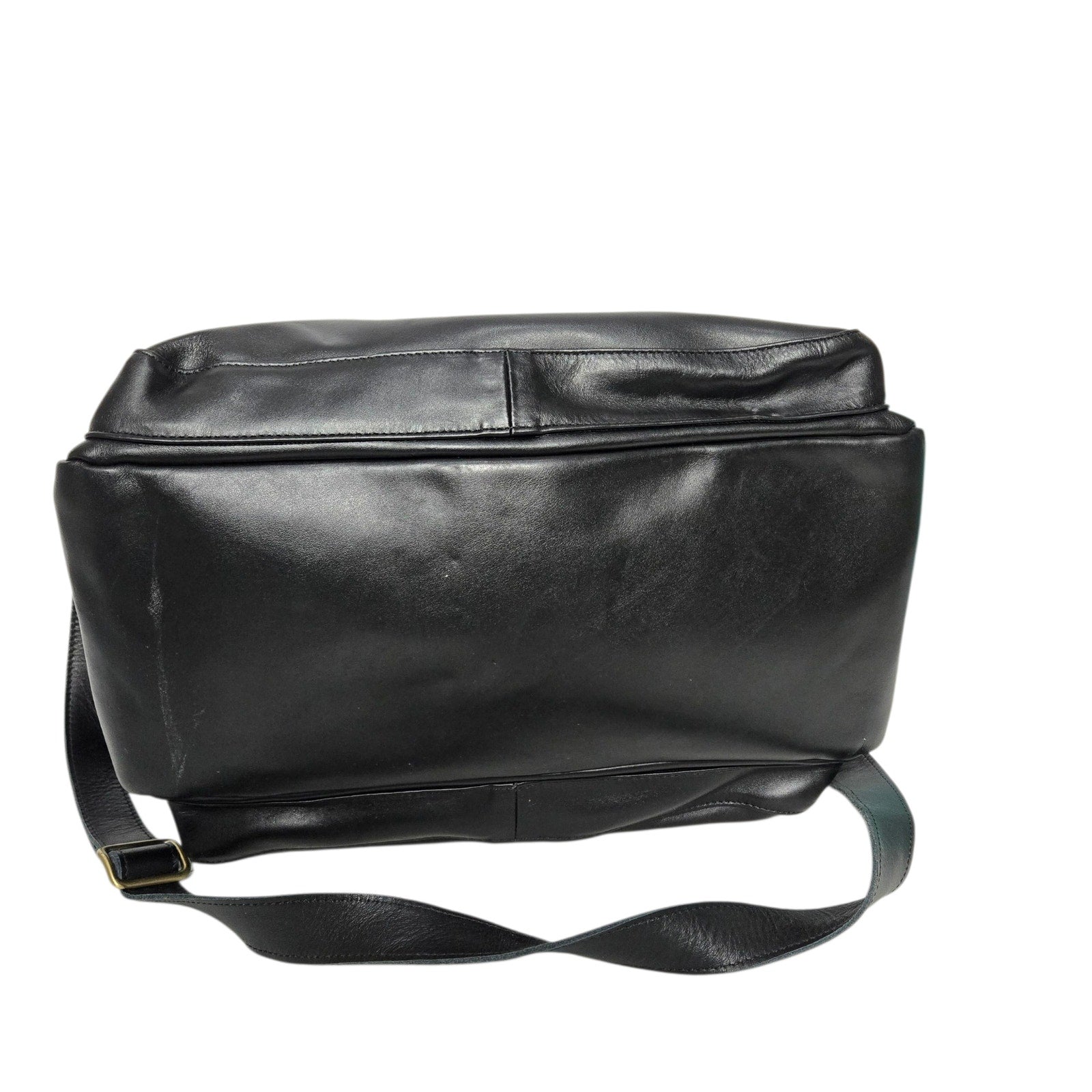 CORSIA Leather Tote Bag Satchel Black Italy Crossbody Strap Handles Carryall Structured