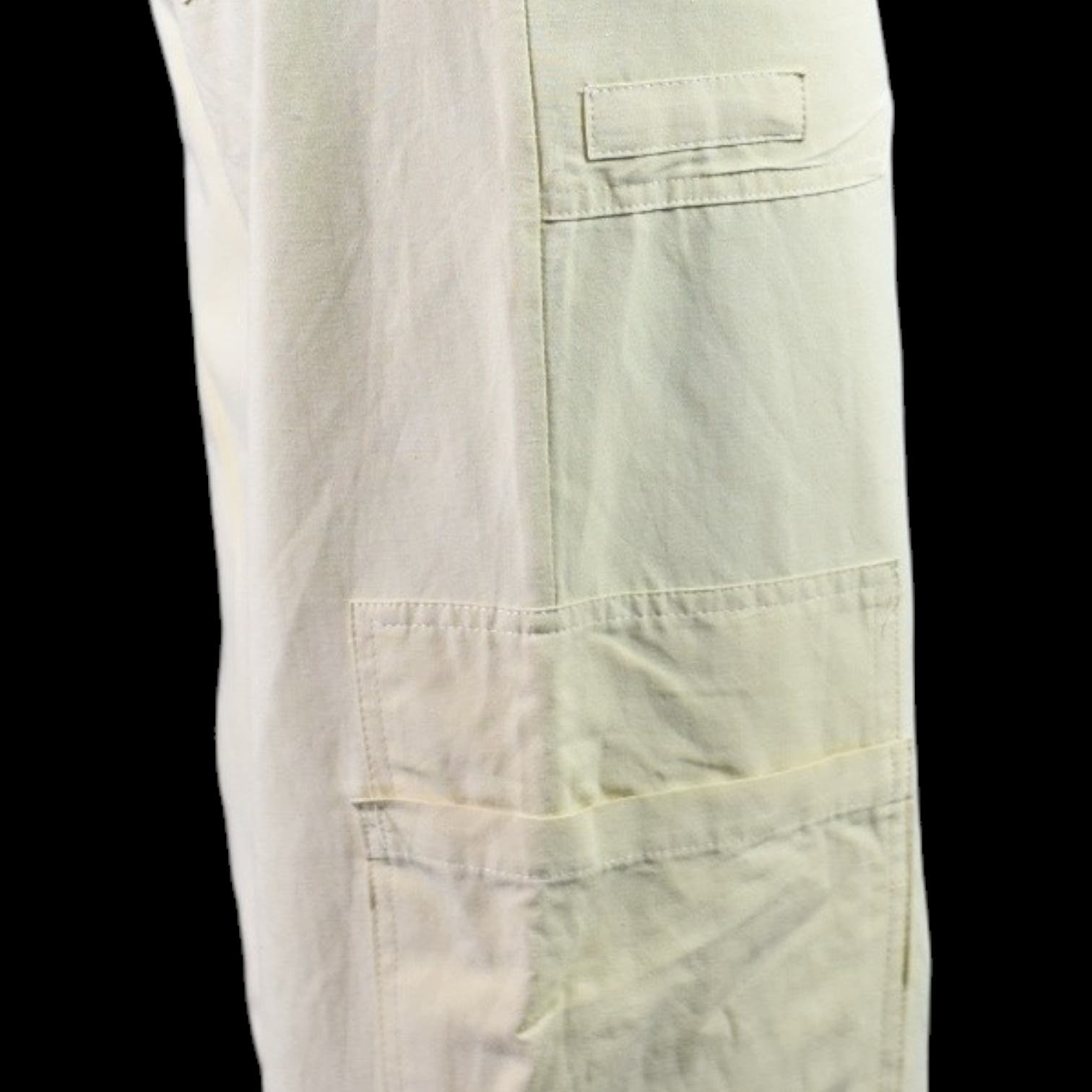 Zara Cargo Linen Blend Wide Leg Pants Yellow Tan Flare High Waist Trouser Size Small