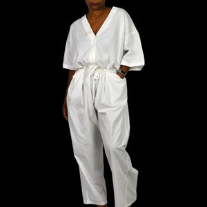 Free People Feels So Right Jumpsuit White One Piece Oversized Belted Casual Baggy Small