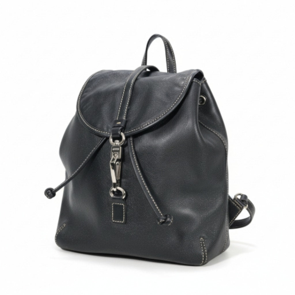 Vintage Coach Studio Legacy Backpack Black Mini Bag Y2K Leather Drawstring 9368